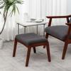 Convenience Concepts Designs4Comfort Accent Ottoman Stool, Dark Gray Fabric/Espresso view 2