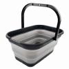 SAMMART 12L (3.1 Gallon) Collapsible Rectangular Handy Basket/Bucket/Multiuse Foldable Water Pail for Camping, Fishing (Black/Alloy Grey) view 1
