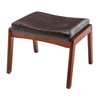 Convenience Concepts Designs4Comfort Natalie Accent Ottoman Stool, Espresso Faux Leather/Espresso