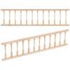 2 Pcs Wooden Dollhouse Handrails, 1/12 Scale Miniature Stairs Accessories, Unfinished Wood Fence Trim Parts Furniture Building Kit Model House Decor view 1