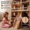 2 Pcs Wooden Dollhouse Handrails, 1/12 Scale Miniature Stairs Accessories, Unfinished Wood Fence Trim Parts Furniture Building Kit Model House Decor view 2
