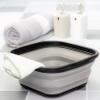 SAMMART 5.5L (1.4 Gallons) Collapsible Tub - Foldable Dish Tub - Portable Washing Basin - Space Saving Plastic Washtub (Black/Alloy Grey) view 4