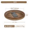 Hanobe Round Wooden Tray Decor: Decorative Candle Plate Holder Tray for Coffee Table - Rustic Farmhouse Table Centerpiece for Home Living Room Kitchen Counter(Brown) view 4