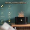 Upgraded 7 Color Flame Fireplace Air Aroma Essential Oil Diffuser,USB Personal Desktop Noiseless Cool Mist Humidifier with Auto-Off Protection for Home,Office, Gift (Black) view 2