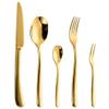 60 Piece Gold Flatware Set for 12 Durable Stainless Steel Silverware Sets Nice Weight Mirror Polished Kitchen Weeding Restaurant Tableware Utensil Spoons Knifes Forks Set Dishwasher Cutlery Set view 1
