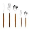 60 Piece Wooden Flatware Set for 12 With Wood Handle Stainless Steel Silverware Sets Kitchen Wedding Restaurant Cutlery Utensil Forks Spoons Knifes Set Exquisite and Light Luxury Tableware view 1