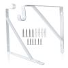 Closet Rod Bracket, Heavy Duty Shelf Bracket with Rod Holder, 10.9X 10.2 inch White Closet Rod Support Wall Mounted Clothes Hanger Pole Support Hooks, 2 Pack view 1