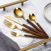 40 Piece Wooden Gold Flatware Set for 8 With Wood Handle Stainless Steel Silverware Sets Kitchen Wedding Restaurant Cutlery Utensil Forks Spoons Knifes Set Exquisite and Light Luxury Tableware view 3