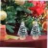 10Pcs 5Cm Christmas Mini Christmas Tree Small Pine Tree Artificial Bottle Brush Trees with Wooden Bases for Xmas Holiday Party Home Tabletop Tree DIY Room Decor Table Decoration view 4