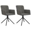 vidaXL Dining Chair 2 Pcs, Modern Accent Upholstered Chair, Leisure Side Chair with Metal Legs for Kitchen Living Room, Modern Style, Dark Gray Velvet view 1