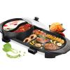 SNKOURIN Electric Grill and Hot Pot,2 in 1 Multi-functional Indoor Smokeless Korean BBQ Grill Teppanyaki Hot Pot with Independent Dual Temperature Control,2-8 People Capacity,110V view 1
