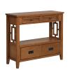 36'' Farmhouse Pine Wood Console Table Entry Sofa Table with 4 Drawers & 1 Storage Shelf, Classic Accent Table for Entryway Living Room Bedroom Hallway Kitchen, Easy Assembly (Brown) view 4