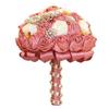 8.3" Handmade Satin Rose Bridal Bouquet Toss Round Wedding Bouquet Throw Toss Artificial Flower Bunch Shimmering Blush Pink + Ivory view 2