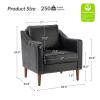 HULALA HOME Faux Leather Accent Armchairs Set of 2 with Back & Seat Cushions, Traditional Club Chairs with Nailhead Trim, Comfy Upholstered Sofa Chairs for Living Room Bedroom, Black view 2