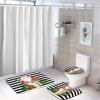 3 Pieces Christmas Santa with Gift Ho Ho Black and White Stripe Pattern Bathroom Rug Set Soft Foam Non Slip Bath Mats Sets Toilet Contour Mat Lid Cover for Bathtub Shower and Bathroom Decor 20"x32" view 4