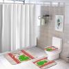3 Pieces Happy Christmas Holiday Santa Claus Rustic Wood Background Red Bathroom Rug Set Soft Foam Non Slip Bath Mats Sets Toilet Contour Mat Lid Cover for Bathtub Shower and Bathroom Decor 20"x32" view 4