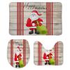3 Pieces Happy Christmas Holiday Santa Claus Rustic Wood Background Red Bathroom Rug Set Soft Foam Non Slip Bath Mats Sets Toilet Contour Mat Lid Cover for Bathtub Shower and Bathroom Decor 20"x30" view 1