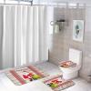 3 Pieces Happy Christmas Holiday Santa Claus Rustic Wood Background Red Bathroom Rug Set Soft Foam Non Slip Bath Mats Sets Toilet Contour Mat Lid Cover for Bathtub Shower and Bathroom Decor 20"x30" view 4