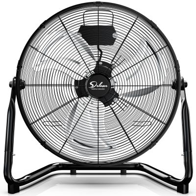 Simple Deluxe 20 Inch 3-Speed High Velocity Heavy Duty Metal Industrial Floor Fans, Black, 1-Pack