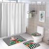 3 Pieces Christmas Santa with Gift Ho Ho Black and White Stripe Pattern Bathroom Rug Set Soft Foam Non Slip Bath Mats Sets Toilet Contour Mat Lid Cover for Bathtub Shower and Bathroom Decor 20"x30" view 4