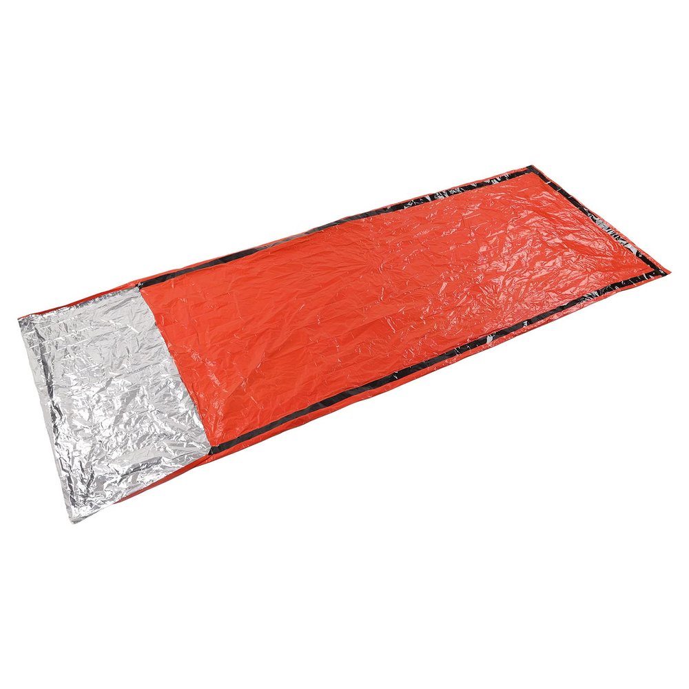 hoopoocolor Emergency Sleeping Bag, Reusable Waterproof Windproof PE Aluminum Film Material Outdoor Survival Bag, Tear Resistant Lightweight Saving Space for Camping Traveling