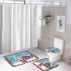 3 Pieces Happy Christmas Santa Claus Holiday Buffalo Plaid Pattern Bathroom Rug Set Soft Foam Non Slip Bath Mats Sets Toilet Contour Mat Lid Cover for Bathtub Shower and Bathroom Decor 20"x32" view 4