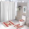 3 Pieces Happy Christmas Holiday Santa Claus Rustic Wood Background Red Bathroom Rug Set Soft Foam Non Slip Bath Mats Sets Toilet Contour Mat Lid Cover for Bathtub Shower and Bathroom Decor 20"x30" view 4