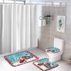 3 Pieces Happy Christmas Santa Claus Holiday Buffalo Plaid Pattern Bathroom Rug Set Soft Foam Non Slip Bath Mats Sets Toilet Contour Mat Lid Cover for Bathtub Shower and Bathroom Decor 20"x32" view 4