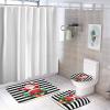 3 Pieces Christmas Santa with Gift Ho Ho Black and White Stripe Pattern Bathroom Rug Set Soft Foam Non Slip Bath Mats Sets Toilet Contour Mat Lid Cover for Bathtub Shower and Bathroom Decor 20"x30" view 4