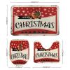 3 Pieces Merry Christmas Snowflakes Xmas Bird Tree Bathroom Rug Set Soft Foam Non Slip Bath Mats Sets Toilet Contour Mat Lid Cover for Bathtub Shower and Bathroom Decor 20"x32" view 2