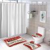 3 Pieces Merry Christmas Snowflakes Xmas Bird Tree Bathroom Rug Set Soft Foam Non Slip Bath Mats Sets Toilet Contour Mat Lid Cover for Bathtub Shower and Bathroom Decor 20"x32" view 4