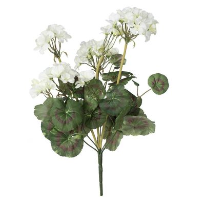 Vickerman 668856-20" White Geranium Bush 4/pk (FA174603-4) Home Office Flower Bushes