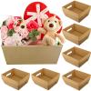 Fainne 30 Pieces Baskets for Gifts Empty 10 x 8 Inch Gift Baskets Empty to Fill Large Graduation Cardboard Market Tray with Handles for Birthday Wedding Summer Thanksgiving Home(Brown) view 1