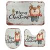 3 Pieces Winter Christmas Holiday Deer Bathroom Rug Set Soft Foam Non Slip Bath Mats Sets Toilet Contour Mat Lid Cover for Bathtub Shower and Bathroom Decor 20"x32" view 1