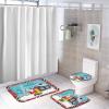 3 Pieces Happy Christmas Santa Claus Holiday Buffalo Plaid Pattern Bathroom Rug Set Soft Foam Non Slip Bath Mats Sets Toilet Contour Mat Lid Cover for Bathtub Shower and Bathroom Decor 20"x30" view 4