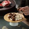 Bamboo Wood Fruit Bowl Wooden Dishes Dessert Snack Dishes Ceramic Plate Quality Serving Trays Coffee Table Tea Saucer Cake Stand (Size : 16cm) view 4