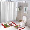 3 Pieces Christmas Santa Claus Snowflake Tree Red Bathroom Rug Set Soft Foam Non Slip Bath Mats Sets Toilet Contour Mat Lid Cover for Bathtub Shower and Bathroom Decor 20"x30" view 4
