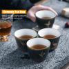 4 Pcs Ceramic Mugs, Japanese Tea Cup Retro Tea Mugs In Chinese Japanese Kung Fu Tea Heat Sake Mugs Tea Cup Set with Box for Drinking(02) view 2