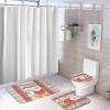 3 Pieces Happy Christmas Holiday Santa Claus Rustic Wood Background Red Bathroom Rug Set Soft Foam Non Slip Bath Mats Sets Toilet Contour Mat Lid Cover for Bathtub Shower and Bathroom Decor 20"x32" view 4