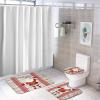 3 Pieces Happy Christmas Holiday Santa Claus Rustic Wood Background Red Bathroom Rug Set Soft Foam Non Slip Bath Mats Sets Toilet Contour Mat Lid Cover for Bathtub Shower and Bathroom Decor 20"x30" view 4