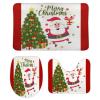 3 Pieces Christmas Santa Claus Snowflake Tree Red Bathroom Rug Set Soft Foam Non Slip Bath Mats Sets Toilet Contour Mat Lid Cover for Bathtub Shower and Bathroom Decor 20"x32" view 1