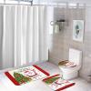 3 Pieces Christmas Santa Claus Snowflake Tree Red Bathroom Rug Set Soft Foam Non Slip Bath Mats Sets Toilet Contour Mat Lid Cover for Bathtub Shower and Bathroom Decor 20"x32" view 4