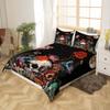 Erosebridal Sugar Skull Bedding Set,Botanical Flower Duvet Cover for Kids Boys Girls Home Decor,Starry Sky Comforter Cover with Zipper Clousure Halloween Gothic Quilt Cover 3Pcs,Full Size view 3