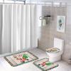 3 Pieces Happy Christmas Santa Tartan Plaid Holiday Festive Barn Wood Bathroom Rug Set Soft Foam Non Slip Bath Mats Sets Toilet Contour Mat Lid Cover for Bathtub Shower and Bathroom Decor 20"x32" view 4