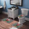 3 Pieces Christmas Santa with Gift Ho Ho Black and White Stripe Pattern Bathroom Rug Set Soft Foam Non Slip Bath Mats Sets Toilet Contour Mat Lid Cover for Bathtub Shower and Bathroom Decor 20"x30" view 3