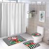 3 Pieces Christmas Santa with Gift Ho Ho Black and White Stripe Pattern Bathroom Rug Set Soft Foam Non Slip Bath Mats Sets Toilet Contour Mat Lid Cover for Bathtub Shower and Bathroom Decor 20"x30" view 4