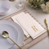 Luxe Party 112 Pack Monogram Napkins | Letter R Initial | Disposable | Premium Airlaid | Linen Feel | Decorative Table Setting | Guest Towel Napkin | White and Gold view 3