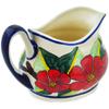 Polmedia Polish Pottery Gravy Boat UNIKAT - Poinsettia Paradise Pattern Handmade in Boleslawiec Poland + Certificate of Authenticity view 2