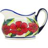 Polmedia Polish Pottery Gravy Boat UNIKAT - Poinsettia Paradise Pattern Handmade in Boleslawiec Poland + Certificate of Authenticity view 3