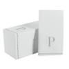 Luxe Party 112 Pack Monogram Napkins | Letter P Initial | Disposable | Premium Airlaid | Linen Feel | Decorative Table Setting | Guest Towel Napkin | White and Silver view 1
